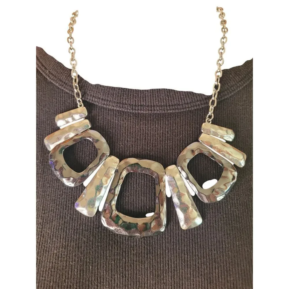 Style & Co Hammered Necklace Silver toned Alloy 17